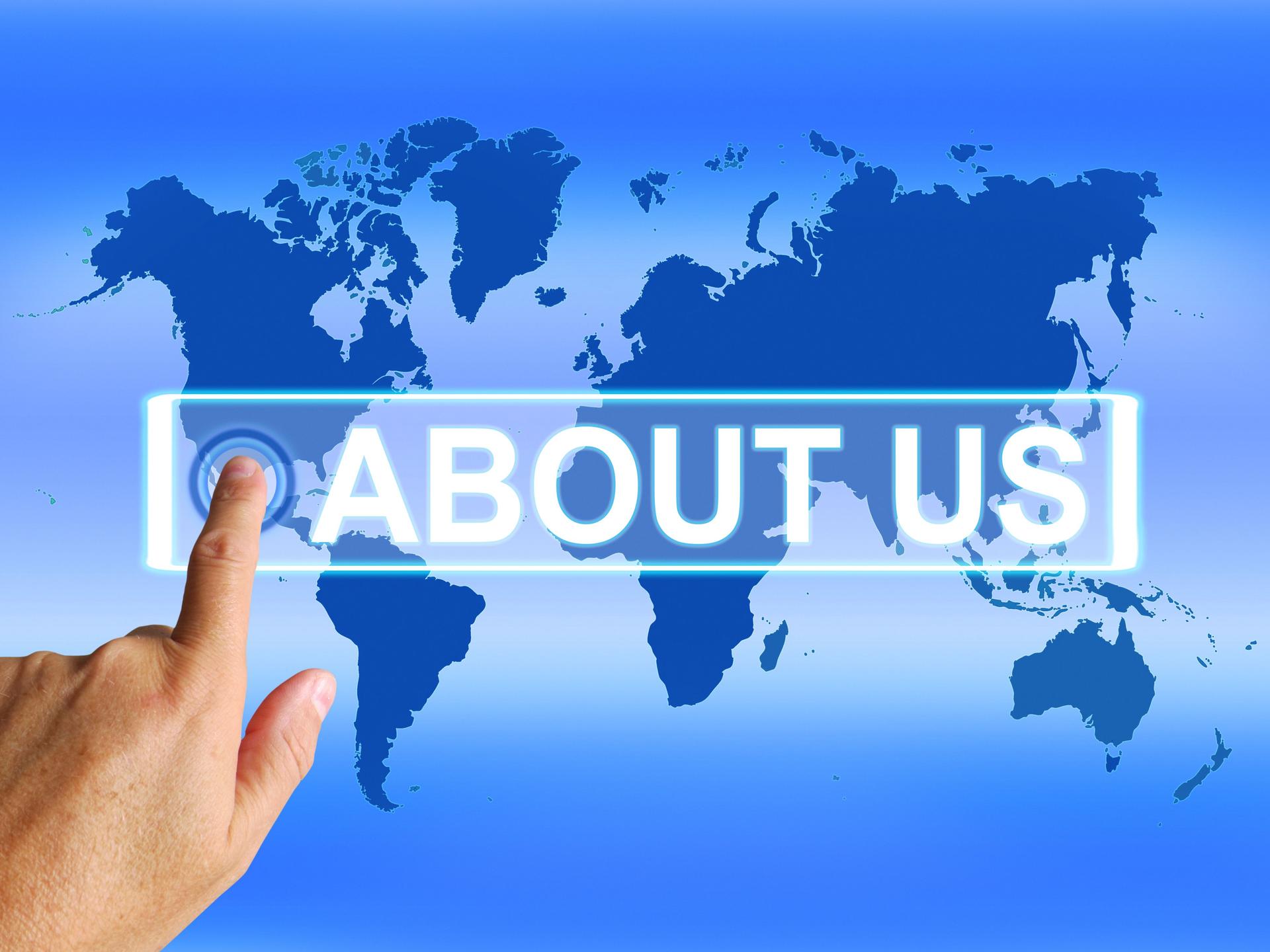 About Us Map Shows Website Information of an International Servi